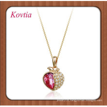 wholesale italina crystal apple shape pendant necklace for young girls
